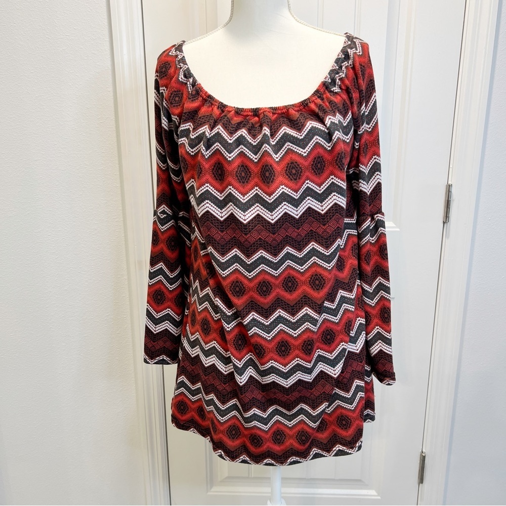 Win Win Bell Sleeve Woman's Blouse Tunic Size L-XL